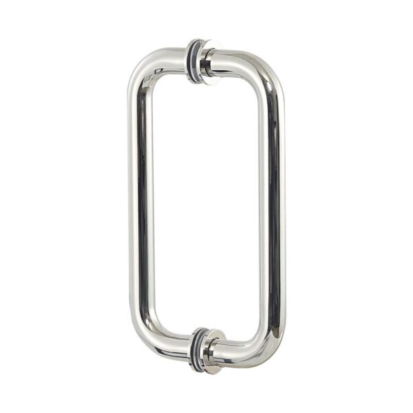 Polished Silver 8" Back-to-Back Solid Brass 3/4" Diameter Pull Handles